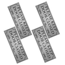 8Pcs PVC Keep Door Closed Sign Stickers Black for Daily Use