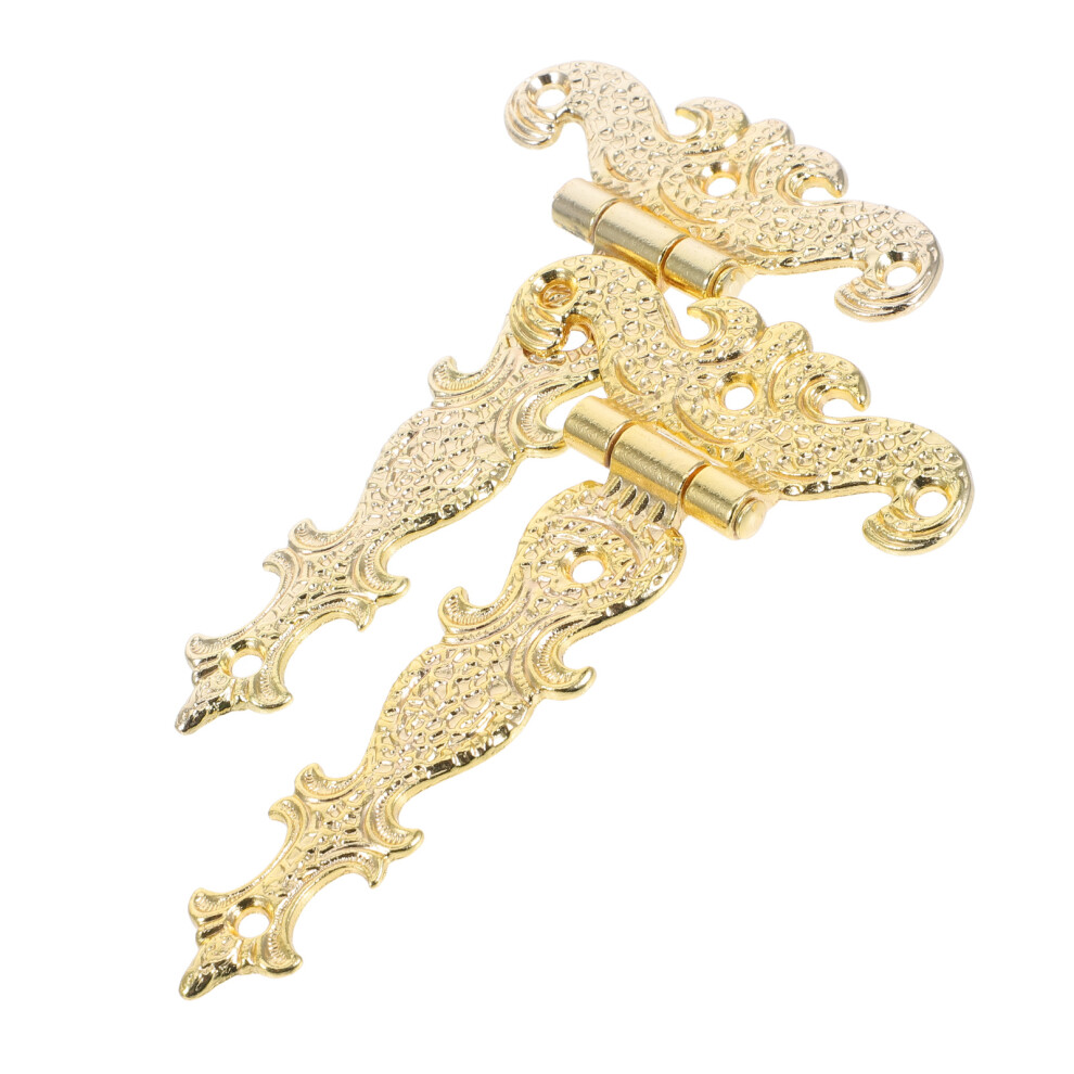 6Pcs Golden Zinc Alloy Drawer Butt Hinges Stable Diy Box Hardware 3643339745296