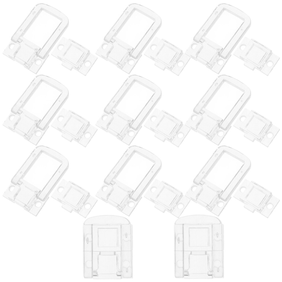 20Sets Clear Acrylic Security Hasp Durable Transparent Lock For Doors 3644226198867