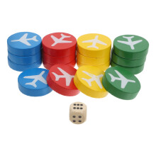 48Pcs Wooden Intelligent Flying Chess Game Set Assorted Color for Kids