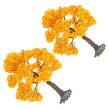 6Pcs Durable Mini Maple Tree Figurines Iron Wire PVC for DIY Scenery