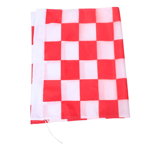 4Pcs Lightweight Polyester Checkered Flags Red White Race Event Banner