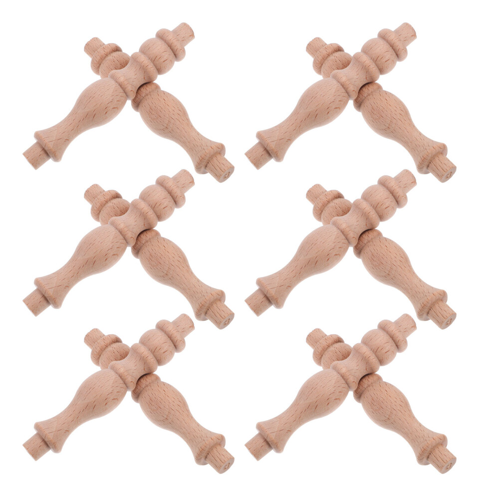 24Pcs Beige Decorative Wooden Finials Roman Columns For Stair Railings 3644067480428