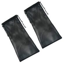 6Pcs Compact Black Nylon Dive Bags Mesh Swim Bags for Snorkeling Gear