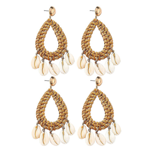 4Pairs Drop Earrings Handmade Hollow Boho Teardrop Dangle