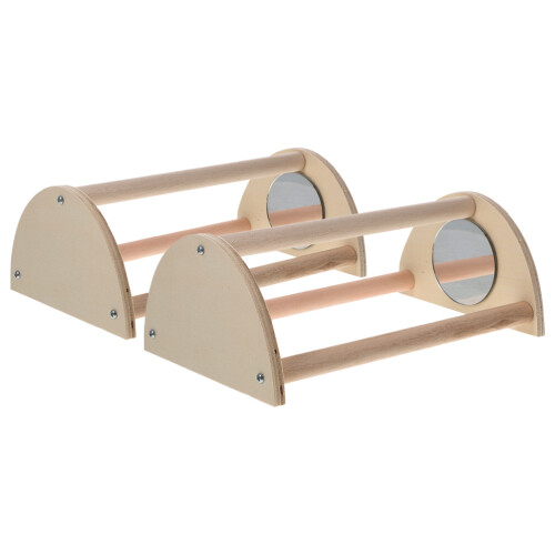 3Pcs Khaki Wooden Chicken Perch Stand for Indoor Outdoor Brooder Use