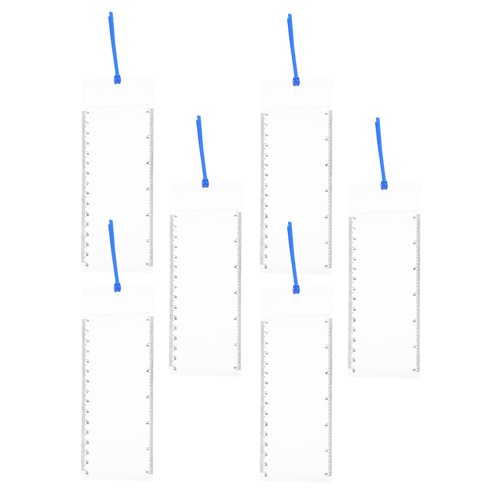 Villcase 18Pcs Lightweight 3X Magnifier Bookmark With Measurement For Reading
