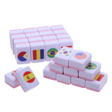 128St Mahjong Met Melamine Tegels En Wereldvlaggen Voor 2 Spelers