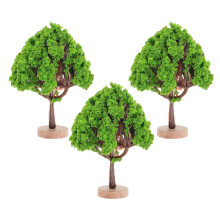 6Stk Bäume Grün Kunststoff Holz Für Modell Zug Diorama