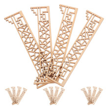 80Pcs Wood Carved Miniature Decor Light Brown for Dollhouse Sand Table