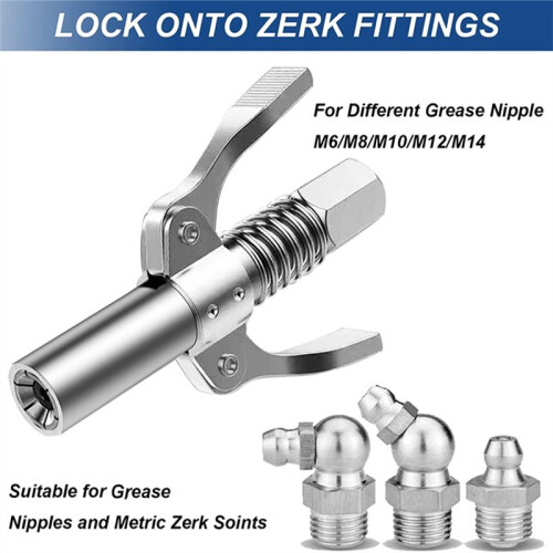 Double Handle High Pressure Locking Pliers Grease Fitting, Grease Coupler, Repair Tools, NPT1/8 Adapter 2