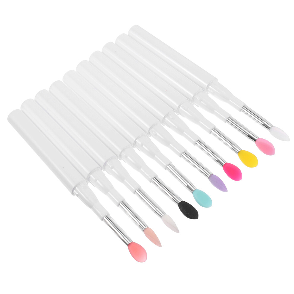 Happyyami 20Pcs Assorted Color Silicone Lip & Eyeshadow Brushes For Makeup Use