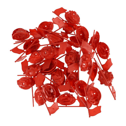 60Pièces Mini Drapeaux Rouges En Plastique Pour Création DIY Décor