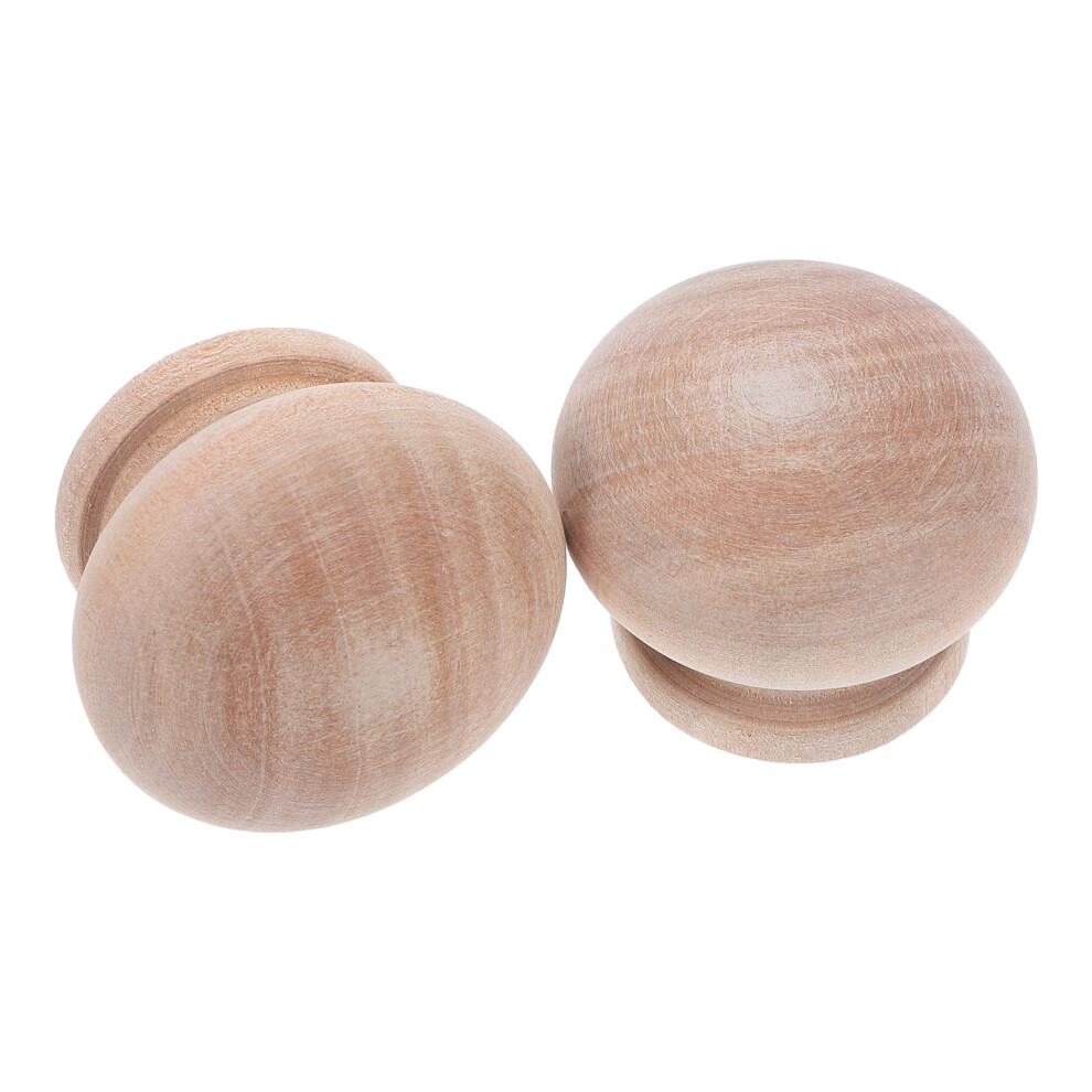 8Pcs Khaki Wood Round Mushroom Drawer Knobs Single Hole Cabinet Pulls 3644067478920
