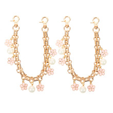 8St Handtas Ketting Met Nep-Parel En Bloem, Metalen Tas Accessoires