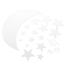 4Pcs Silver Acrylic Mirror Decals Star Moon Peel Stick Wall Decor