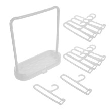 3Sets Dollhouse Mini Clothing Rack White Plastic Stable Support Decor