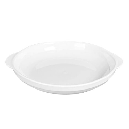 2Pcs White Ceramic Pie Plates with Handles for Baking and Serving