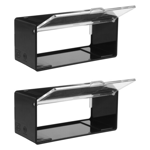 8Pcs Black Plastic Toy Car Storage Boxes Stackable Model Display Cases