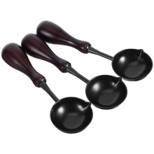9Pièces Cuillères Métal Bois Pour Cire Sceau Noir Usage Manuel