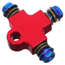 5Pièces Adaptateurs Ligne Huile Aluminium Titane Couleurs Variées