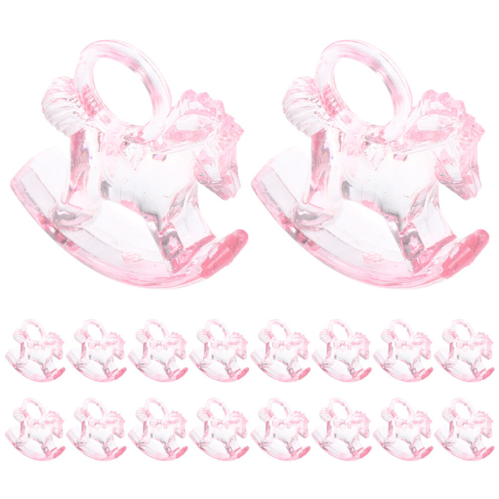 72Pcs Transparent Acrylic Rocking Shower Centerpieces Pink Happyyami