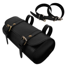 3Pcs Black PU Retro Motorcycle Tail Bag Compact Tool Pouch for Bikes
