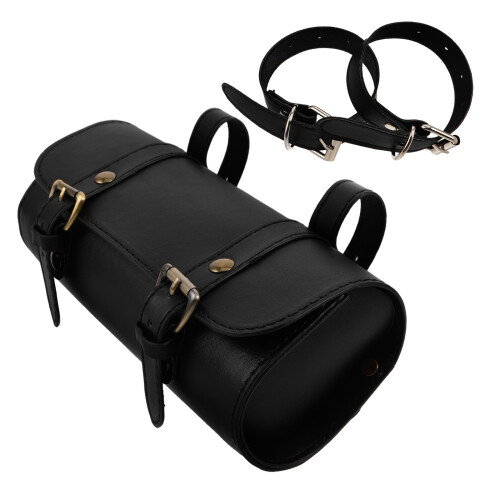 3Pcs Black PU Retro Motorcycle Tail Bag Compact Tool Pouch for Bikes