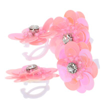 12Pcs Beaded Pearl Pink Shoe Charms DIY Removable Flower Buckles