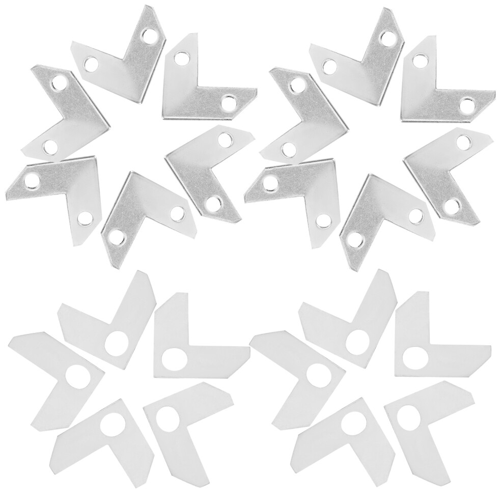 4Sets Silver Aluminum Picture Frame Hardware Corner Bracket Brace Set 3642825084185