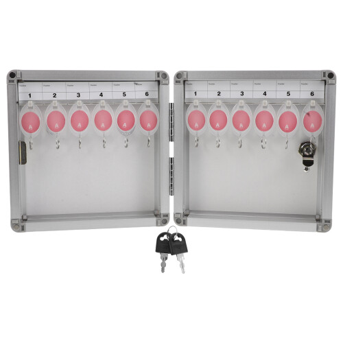 2Pcs Heavy Duty Silver Locking Key Box Wall Mounted Metal Key Storage