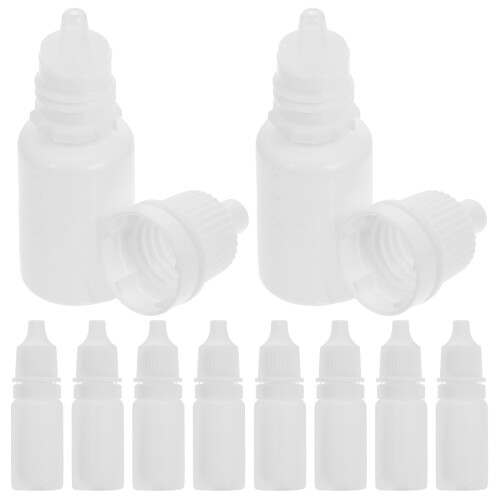 50Pcs Squeezable White Dropper Bottles Plastic Mini Eye Liquid Storage