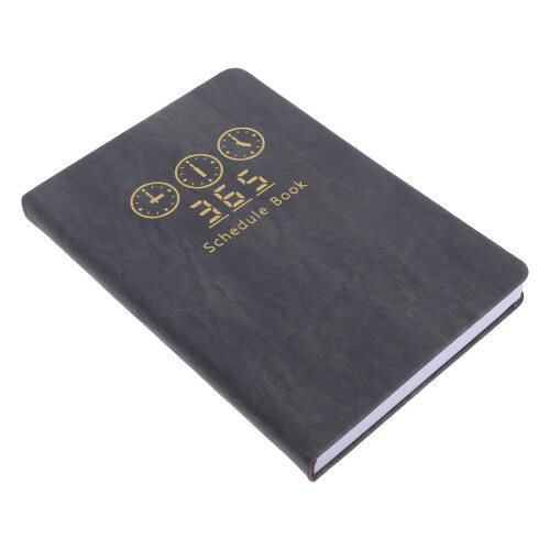 2Pcs Journal Planner Grey PU Notebook for Daily and Work Scheduling