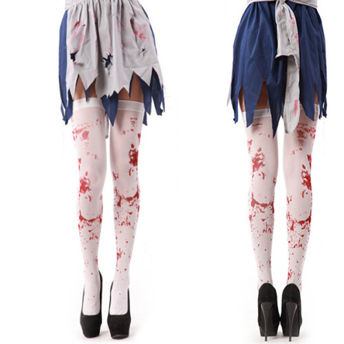 3Pcs White Halloween Blood Socks Prop Comfortable Masquerade Socks