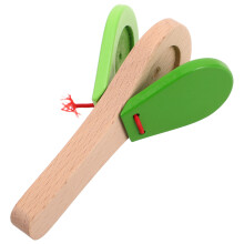 4Pcs Light Green Wooden Hand Clapper Toys for Kids Toddlers Percussion