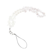 2Stk Weiße Handyhalskette Kristall DIY Strap Elegant & Praktisch