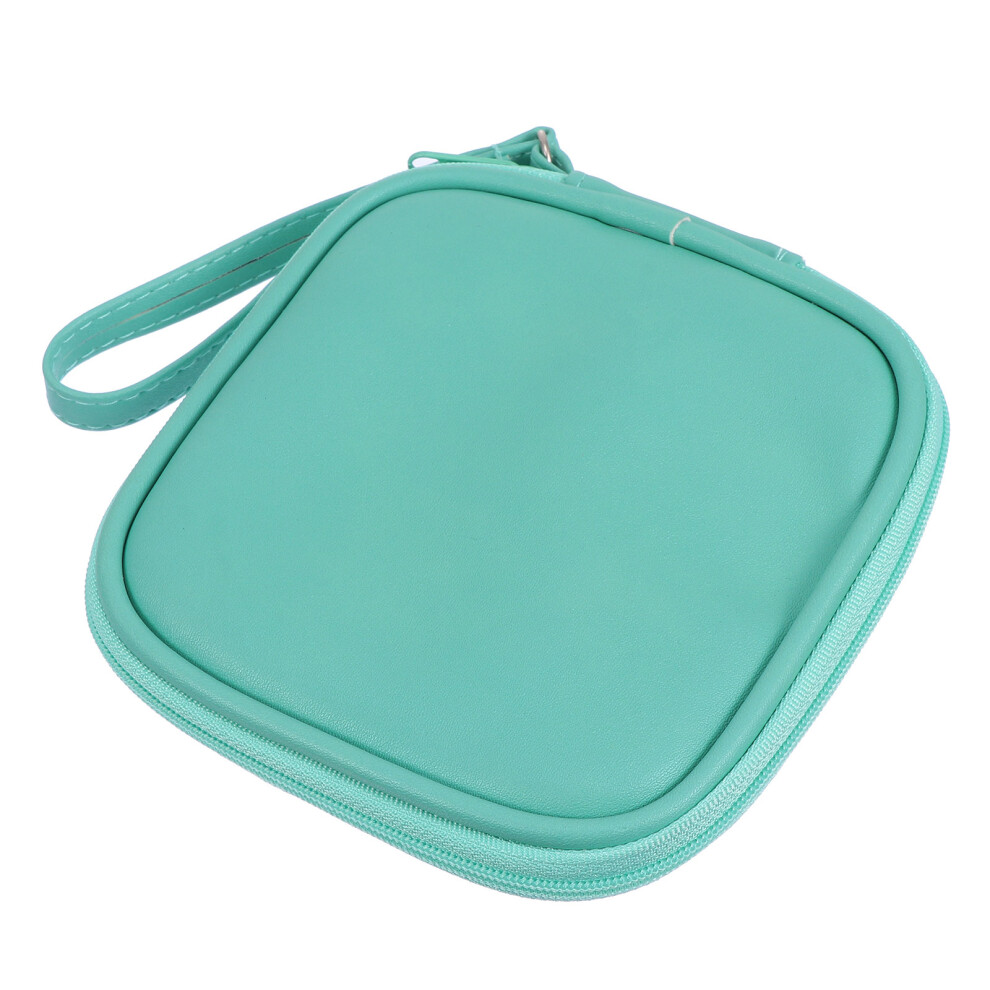 2Pcs Pu Earphone Storage Case Shockproof Charger Carrying Box Green 3644198147344