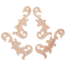 4Pièces Appliques Bois Sculpté Beige Pour Salon Chambre