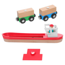 5Sets Robustes Rotes Holz Schiffsset Für Zugspielzeug Kinder