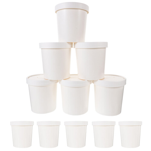 1Ensemble À Soupe Couvercles En Papier Pour Repas