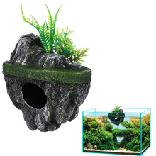 3St Aquarium Vis Schuilhutten Met Drijvende Multikleurige Harsstenen