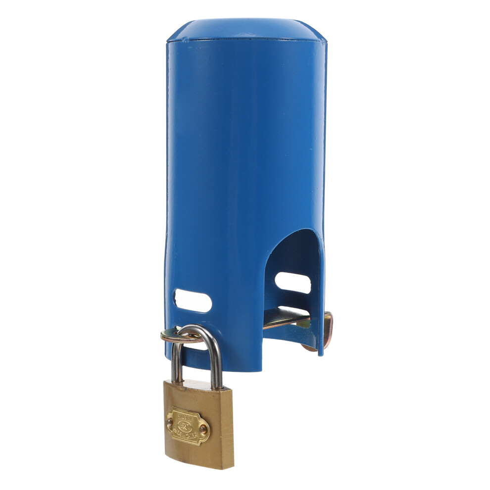 4Sets Blue Iron Protective Faucet Lock Cover Outdoor Spigot Security 3643202945396