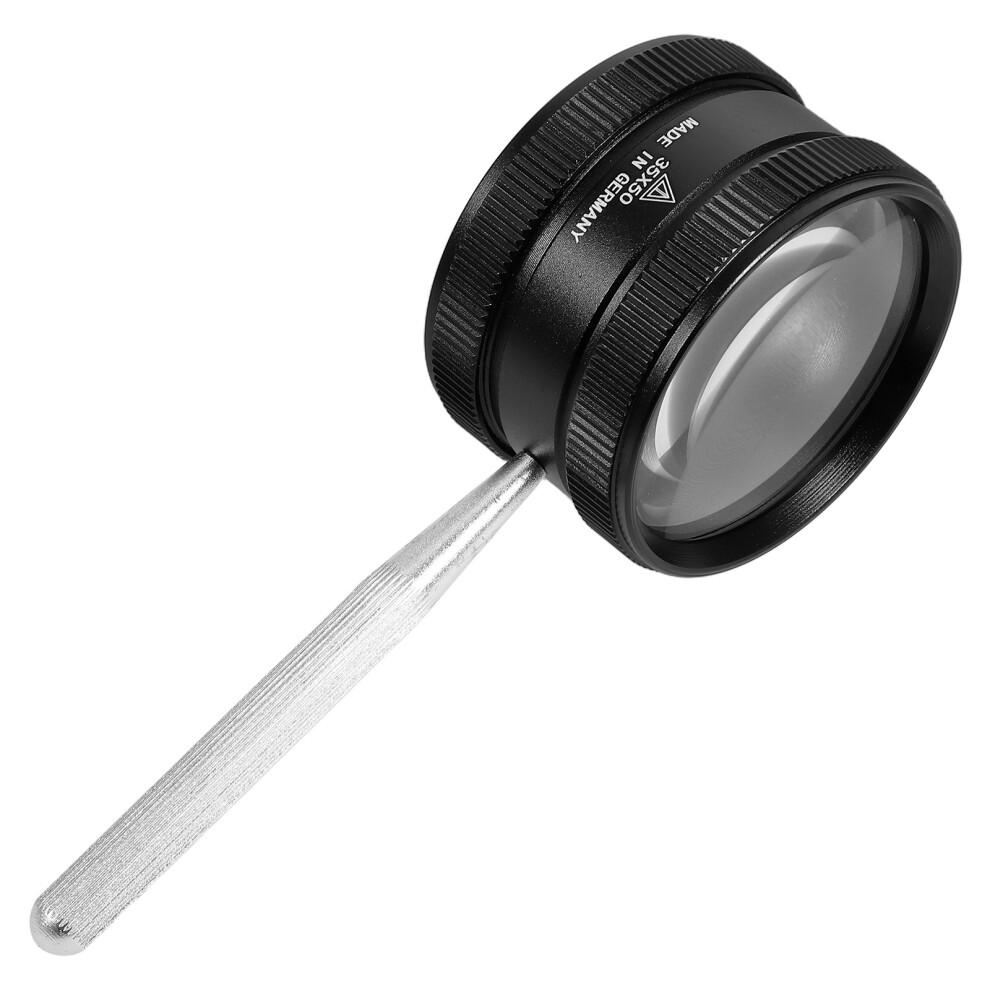 Vaguelly Black 2Pcs Multi-Use Portable Handheld Magnifier Zinc Alloy Loupe