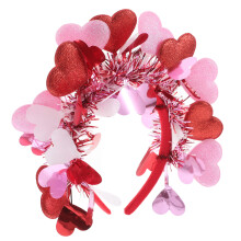 5Pcs Multi Color Heart Headbands Elegant Fabric Valentine Accessories