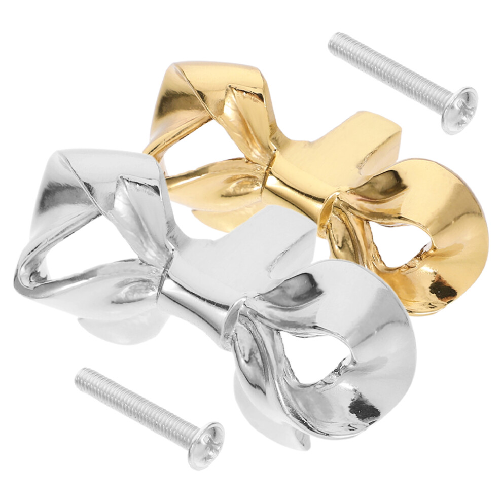 10Pcs Vintage Gold Bow Cabinet Knobs Bow Handle For Dresser Wardrobe 3644067433417