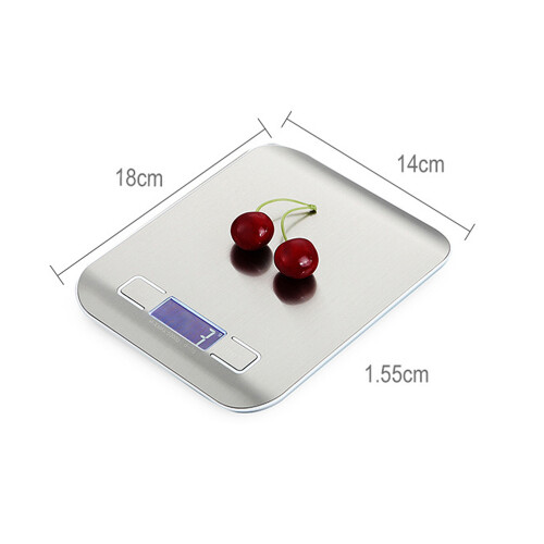 2Pcs Food Scale Digital Kitchen Scale Silver Durable Stainless Steel