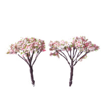 20Pcs Pink Simulation Tree Mini Trees for Terrarium Garden Decorations