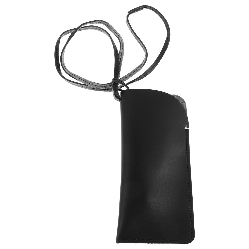 Totority Black 4Pcs Portable Pu Eyeglass Holder With Neck Strap Multi-Use Case