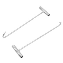 6Pcs Silver T-Shaped Manhole Cover Hooks Heavy Duty Zinc Coated Lifter