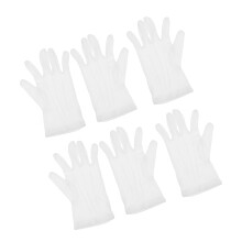 12Pairs White Breathable Baking Gloves Soft Cotton-Polyester Material